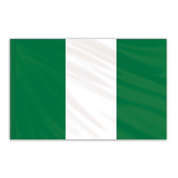 Global Flags Unlimited Nigeria Indoor Nylon Flag 2'x3' with Gold Fringe 202590F